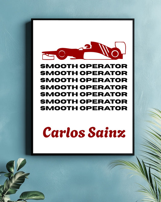 Carlos Sainz Typographic Poster
