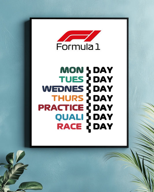 F1 Week Schedule Poster